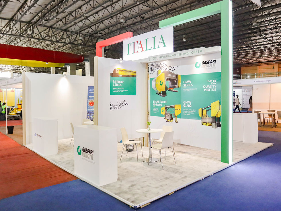 Custom pavilion build for government trade show participation - Exhibit Africa