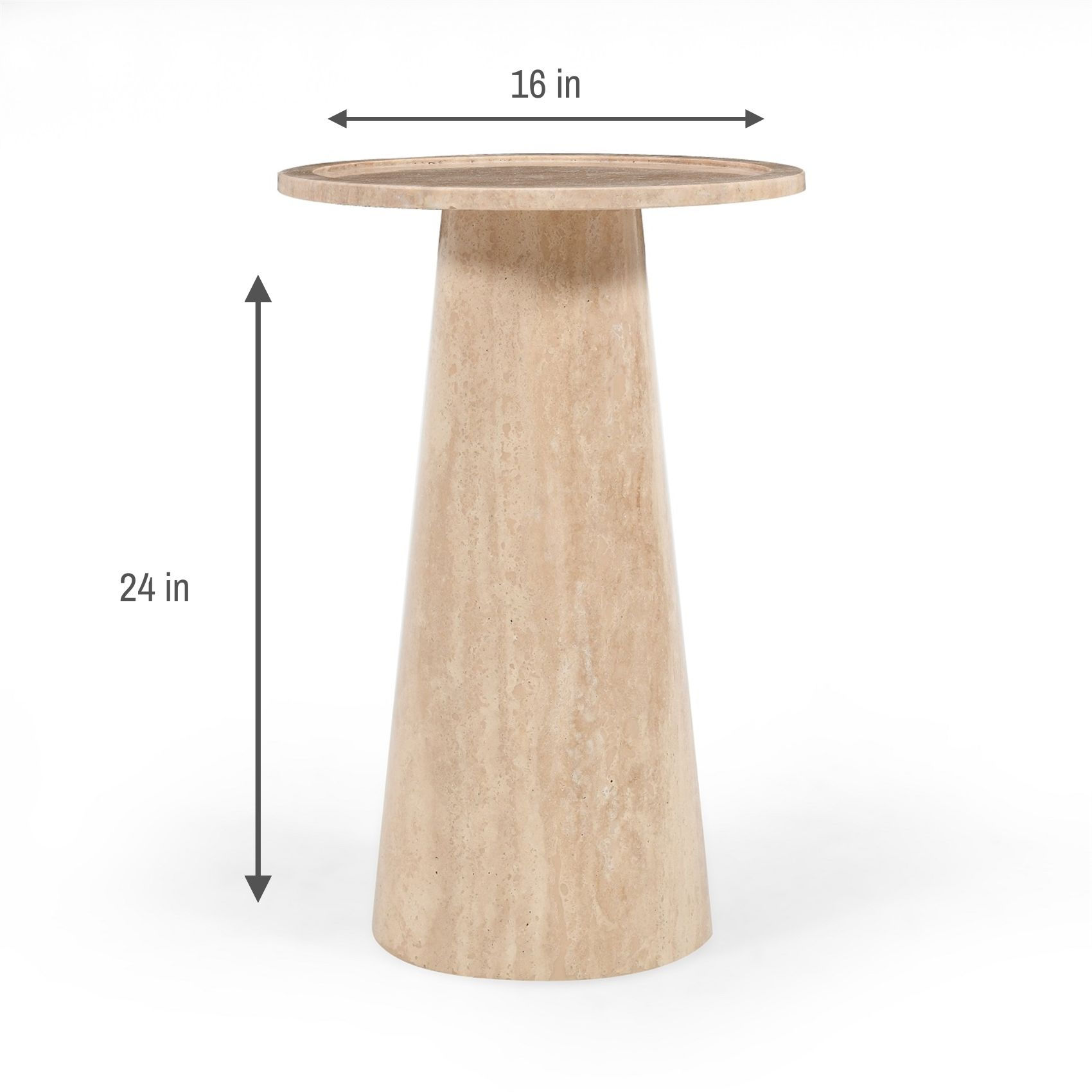 Round Travertine Accent Table