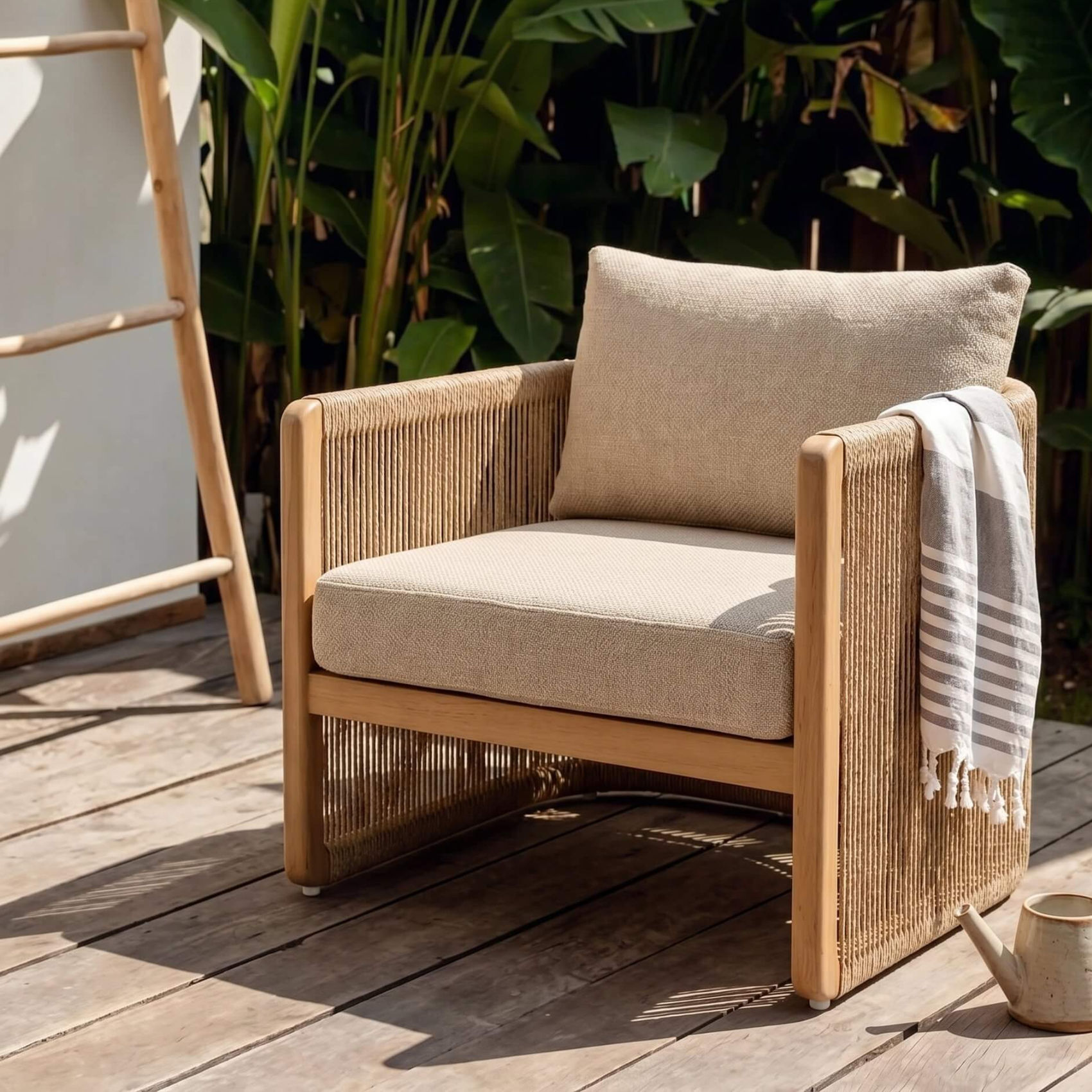 Outdoor rattan occasional chair