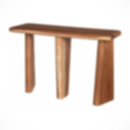 Natural Timber Sculptural Console Table