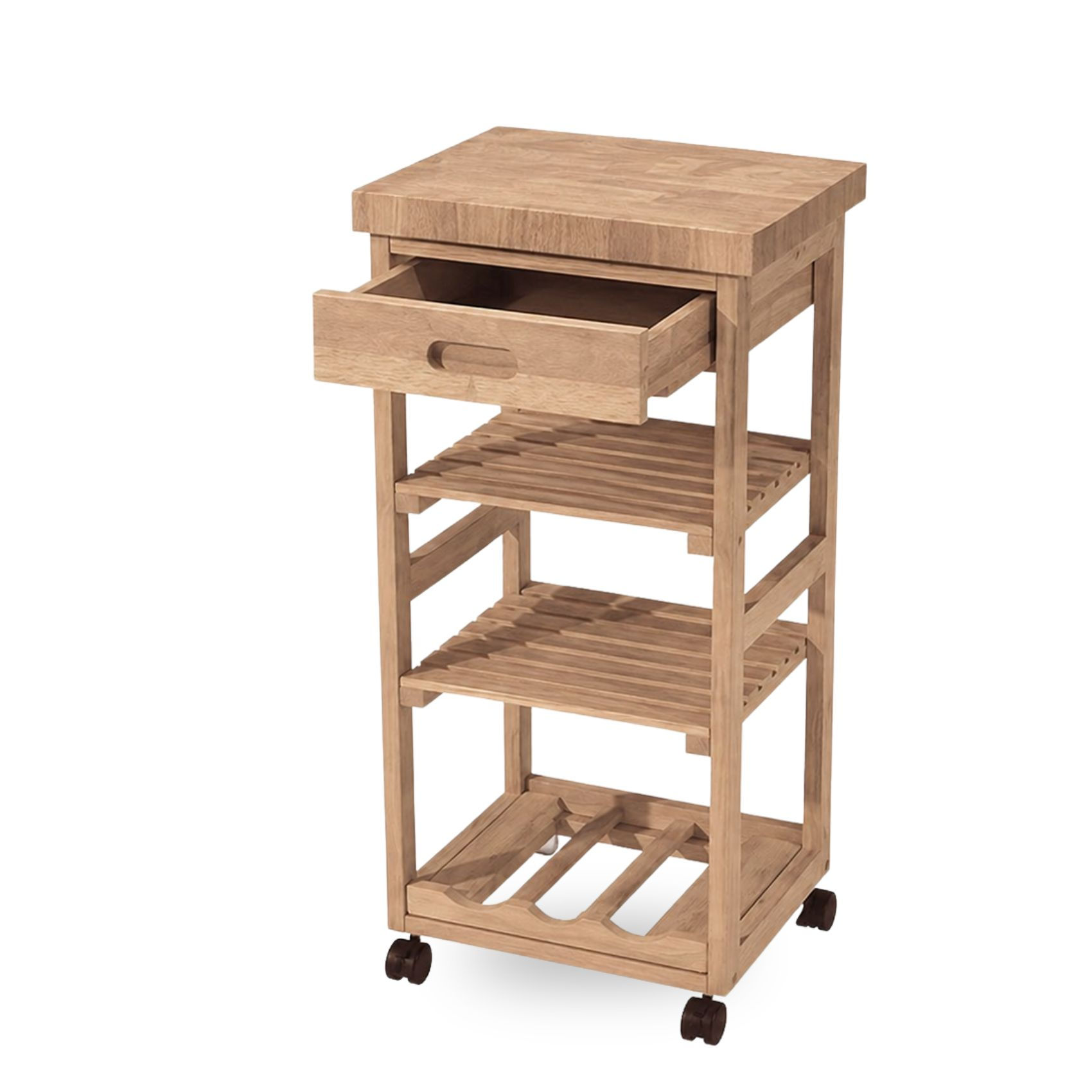 small butcher block island on wheels