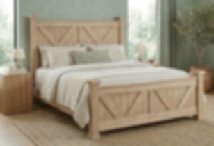 Solid wood bed frame