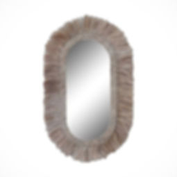 Organic Fiber Oval Wall Mirror