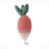 Knittet carrot cushion