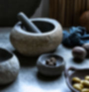 Rustic riverstone mortar and pestle