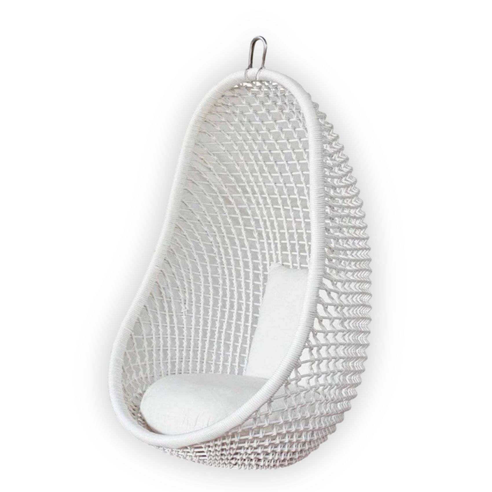 White hanging chair for patio