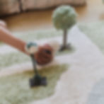 Organic cotton rug with toys