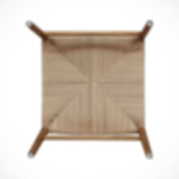 Minimalist Teak Lounge Chair with Woven Seat