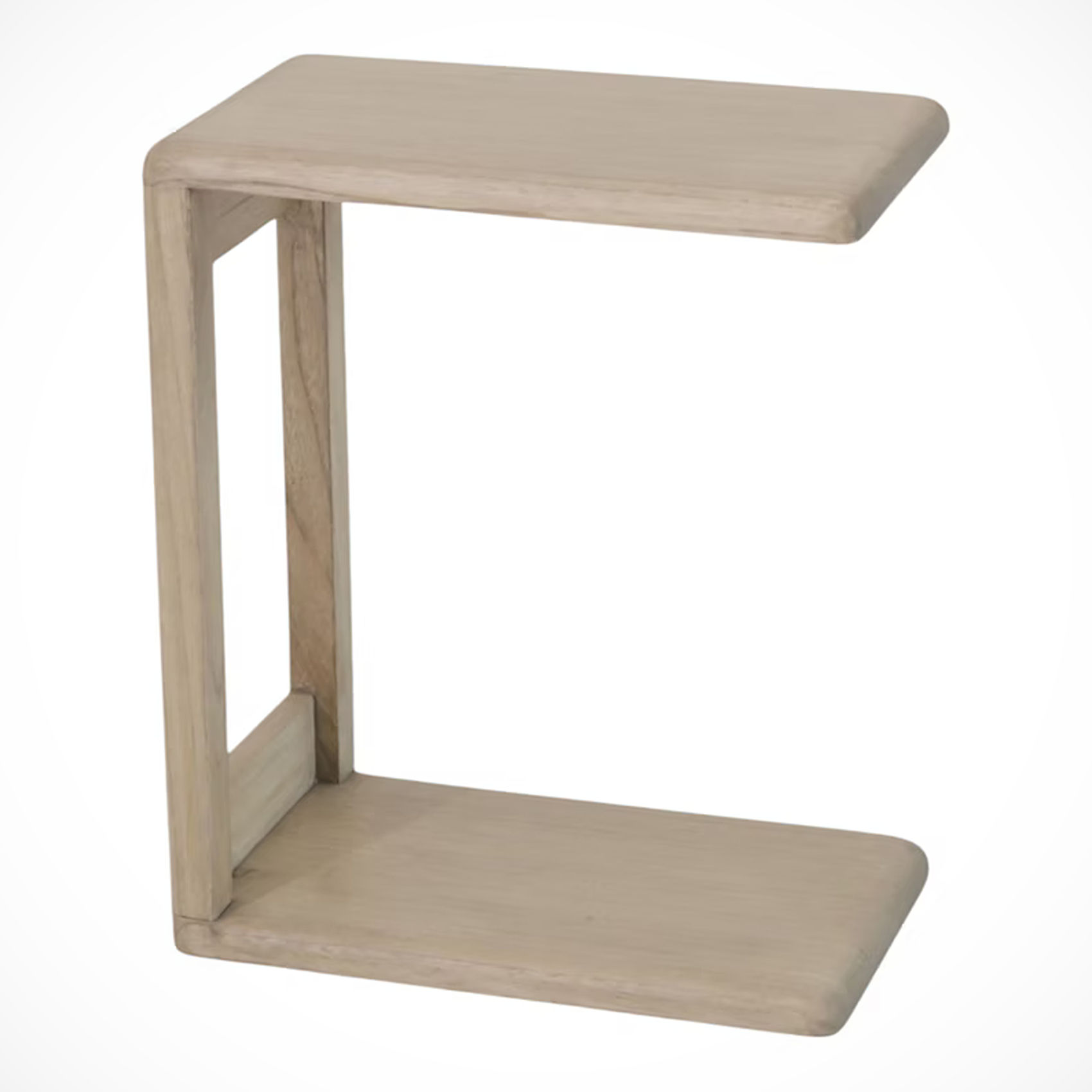 Natural Wood Slide-Under Couch Table