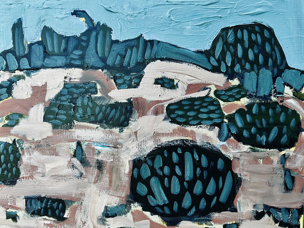 Southwest by car (study in progress), 12 x 16, acrylic on canvas board