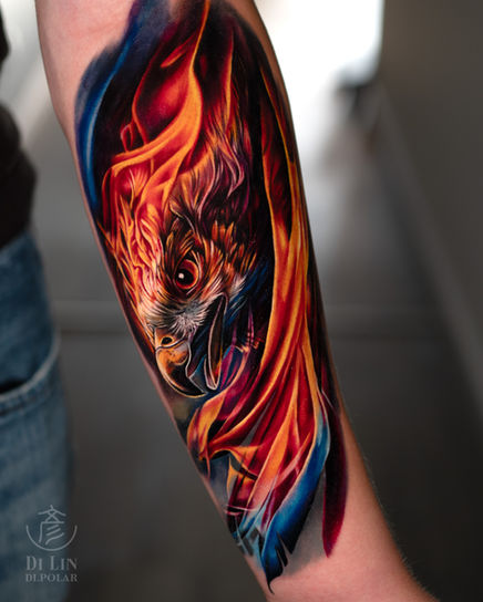Color realism phoenix tattoo by Diana (Di.polar) in Vancouver, BC