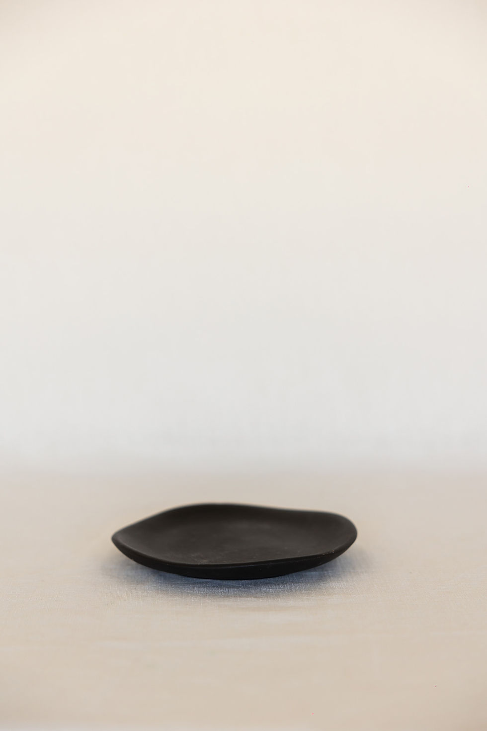 Black Ceramic Wonky Candle Plate
