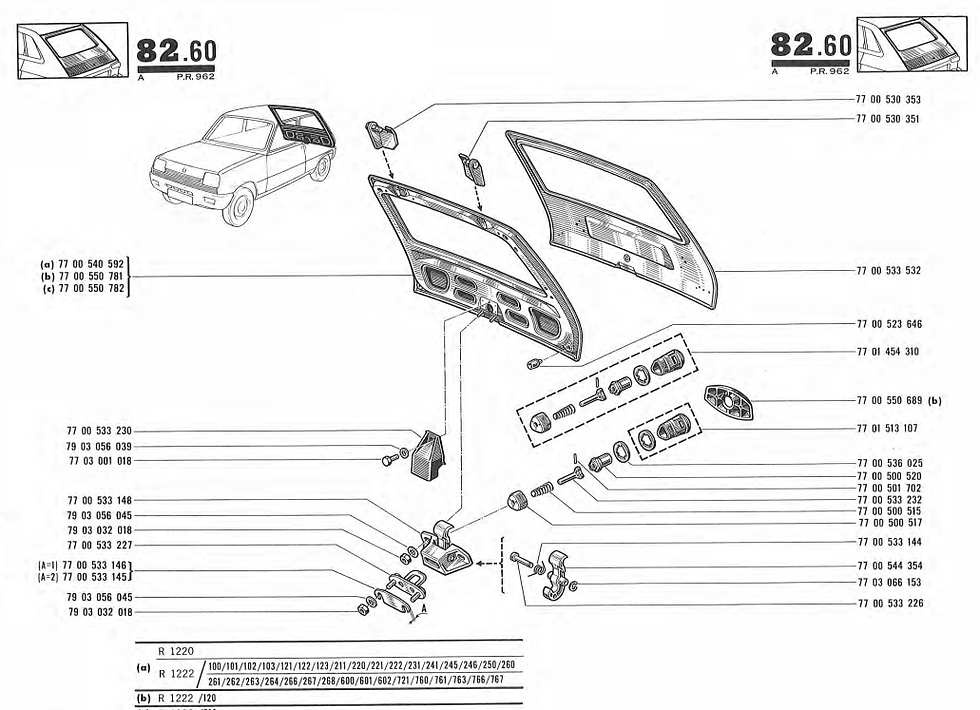 Miniature : Joint barillet coffre serrure Renault 5 R5 7700579171