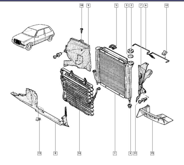 Silentbloc tampon elastique radiateur support 7700686307