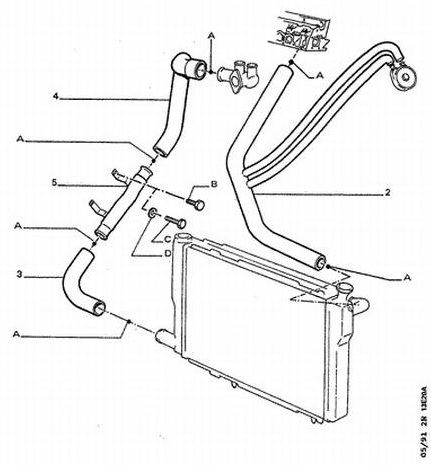 Miniature : Durite inferieure radiateur 205 309 GTI CTI 1307W9 1307 W9 water hose 1307R9