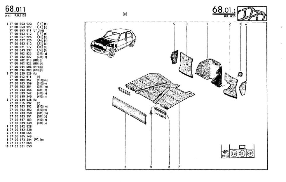 Miniature : Kit tapis sol moquette Renault 5 R5 Alpine Alpine Turbo TX