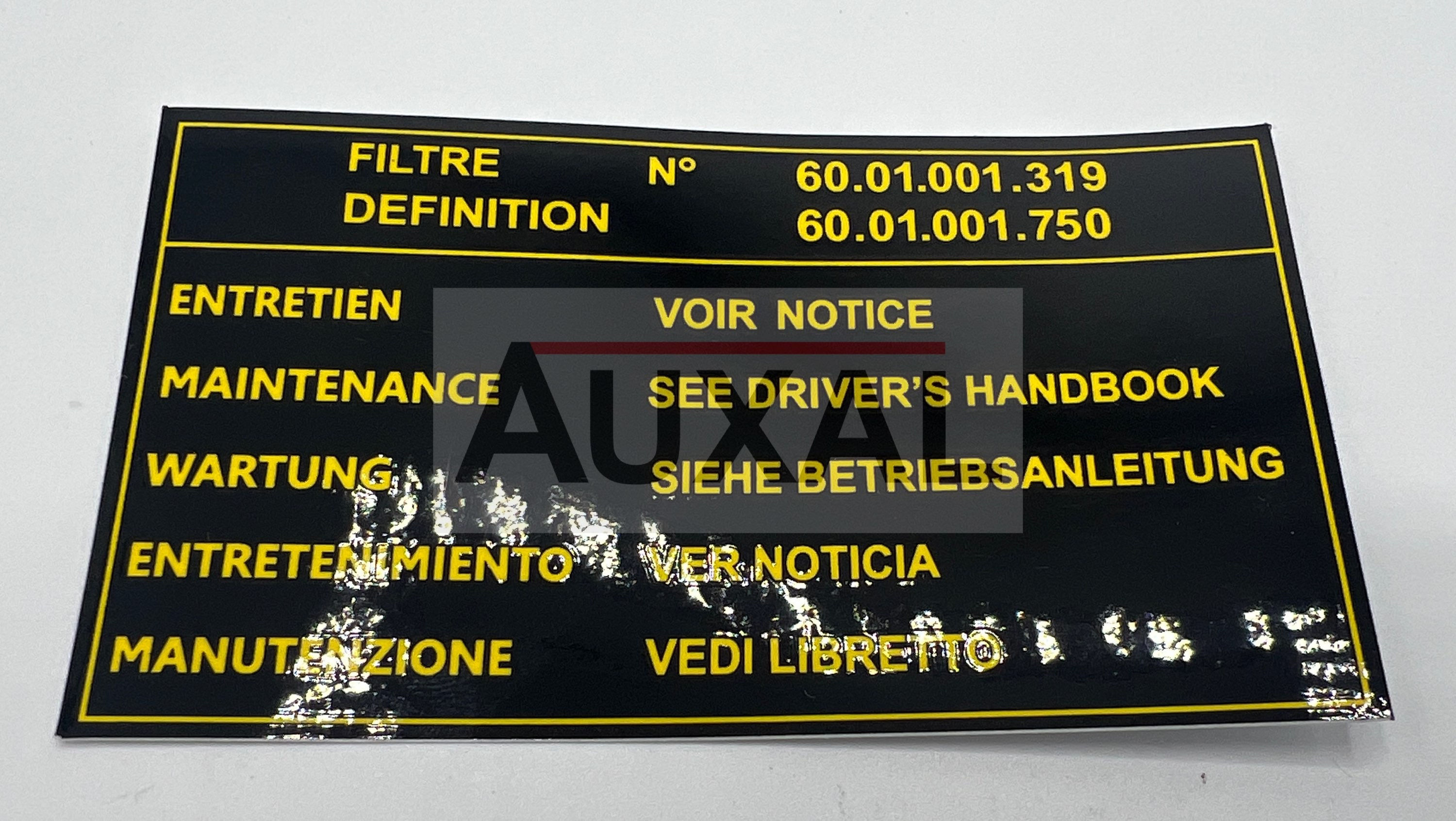 Sticker autocollant filtre a air Renault 5 R5 Alpine TX GTL 6001001319 600100349