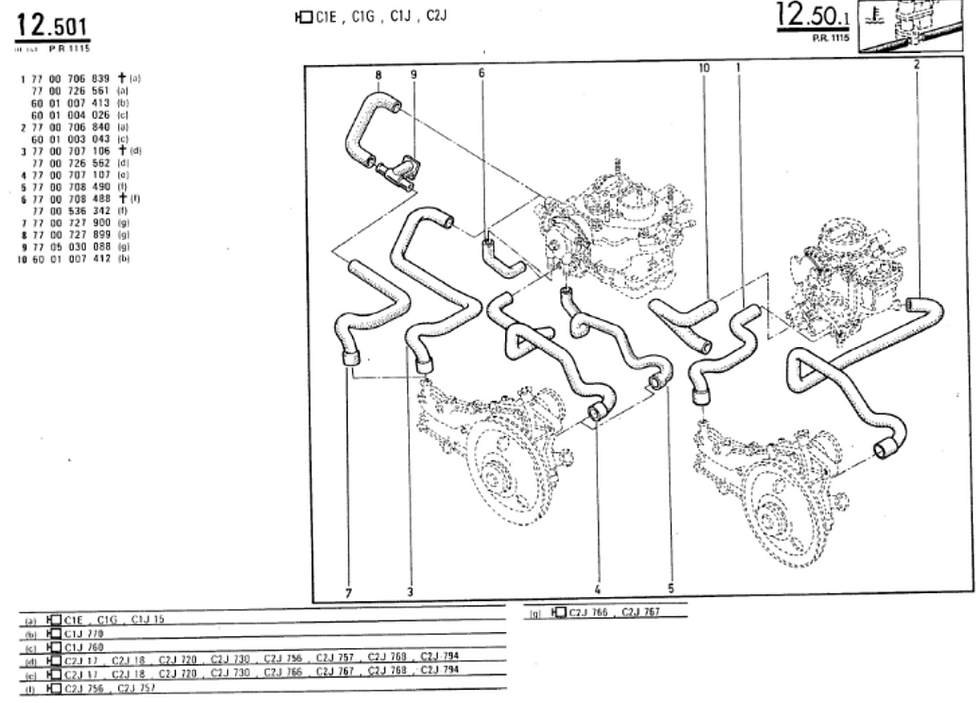 Miniature : Durites durite refroidissement Renault 9 R9 Turbo cooling hoses set