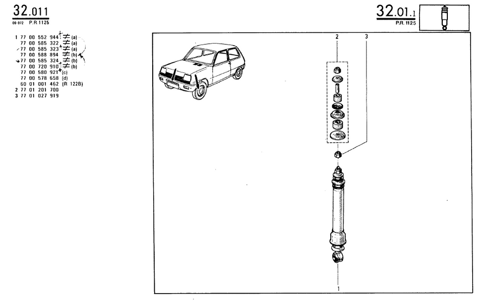 Amortisseurs pack complet Renault 5 R5 Alpine 6000101462
