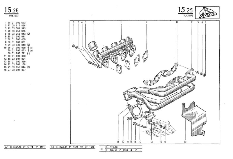 Miniature : Joint collecteur echappement Renault 5 R5 Alpine Alpine exhaust manifold gasket