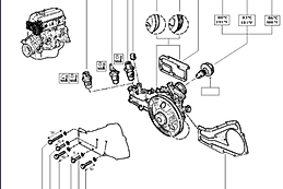 Vis pompe a eau Renault 5 R5 GT Turbo 7703101466 7703101474 7703101583