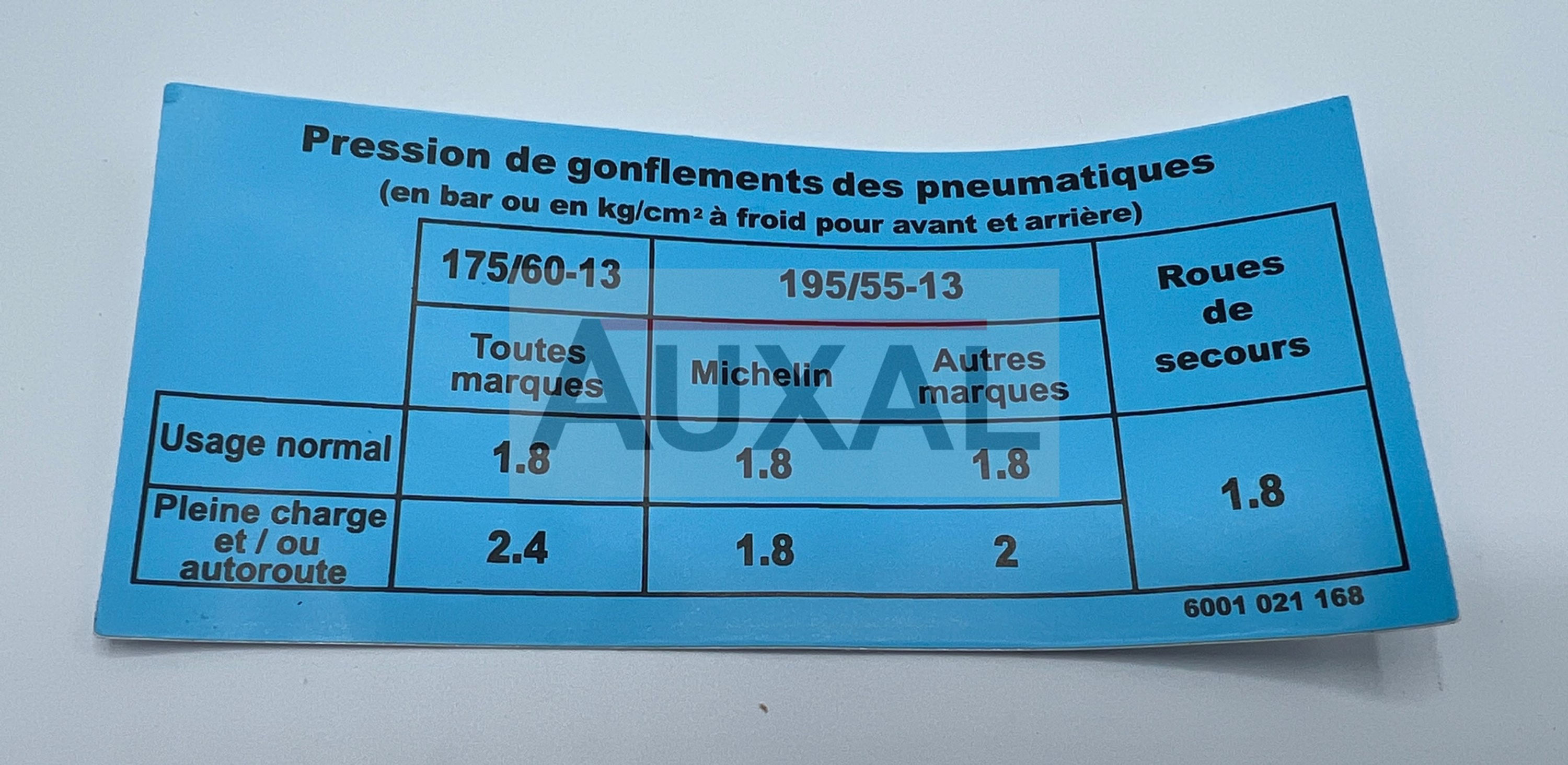 Sticker autocollant pression gonflage Renault 5 R5 Super GT Turbo 6001021168