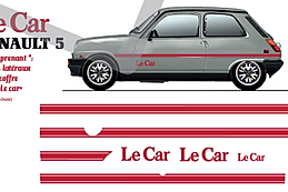 Sticker liseret autocollant Renault 5 R5 Le Car Europe