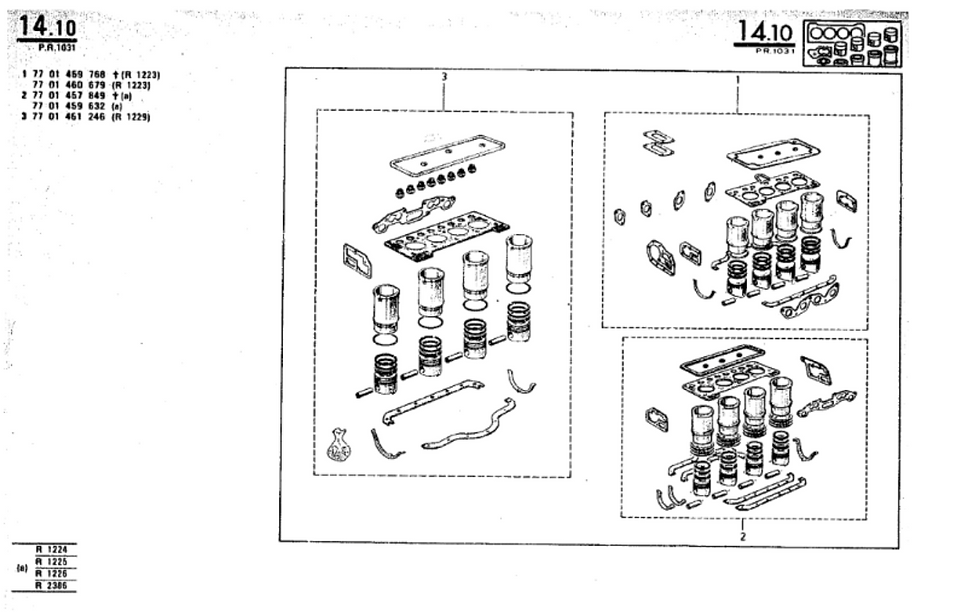 Miniature : Piston pistons Renault 5 R5 TX TS 1397cc cm3 76mm R1229 R1224 AUTOMATIC