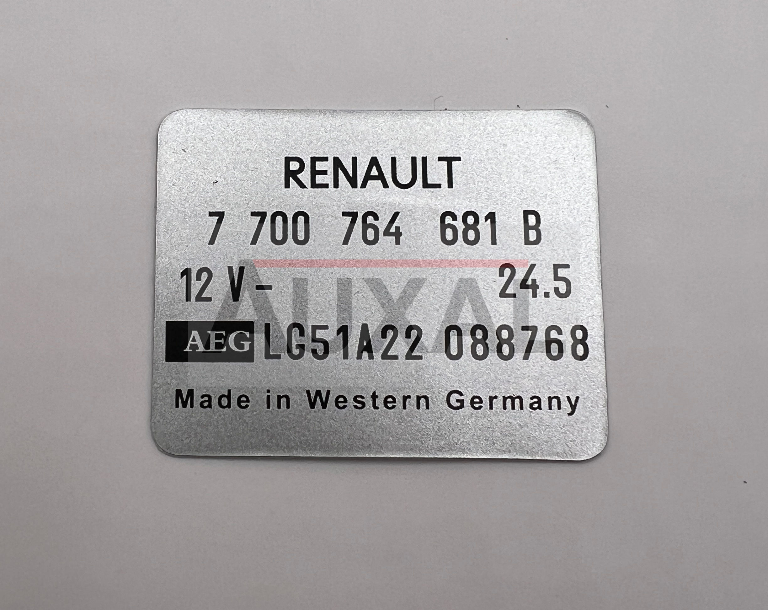 Sticker anti percolation AEG L651A22 R5 Super 5 R9 R11  Clio 7700764681B