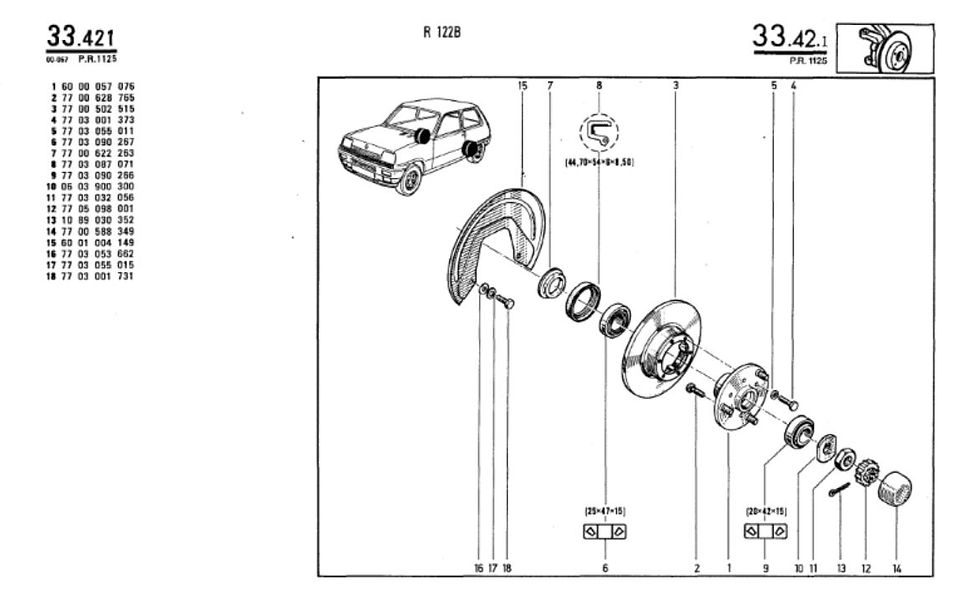 Kit roulements roues arriere Renault 5 R5 wheel bearing 7703090266 7703090266