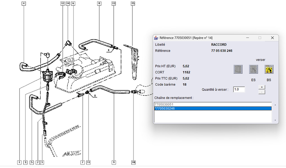 Miniature : Raccord reniflard vapeurs huile cache culbuteur R5 Super 5 Gt Turbo 7705030246
