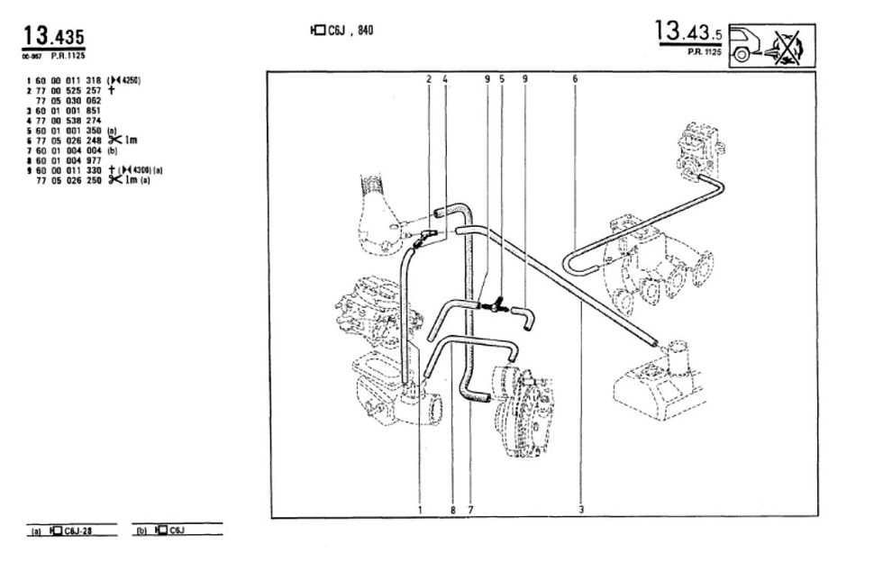 Miniature : T reniflard huile durite Renault 5 R5 Alpine 7700525257 770503062