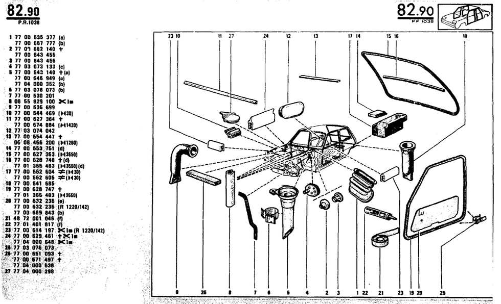 Miniature : Passe cloison Renault 5 R5 cable chauffage 7703073133