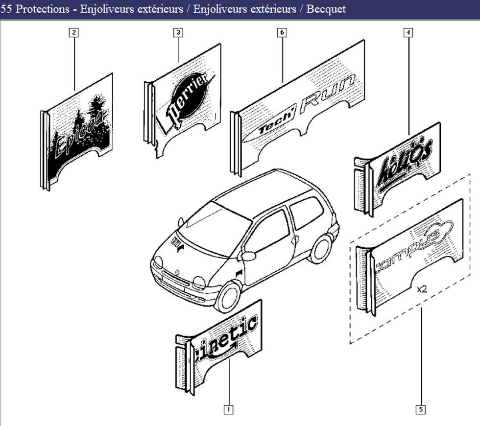 Sticker stickers adhesif autocollant Twingo Tech Run TechRun 8200259478