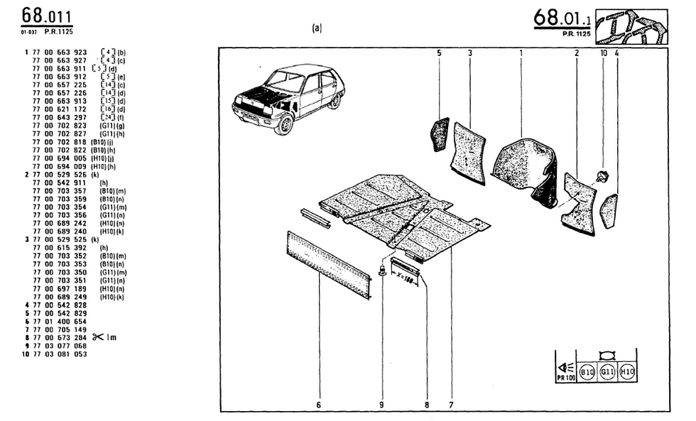 Miniature : Joint phare isolant capot renault 5 R5 7700673284