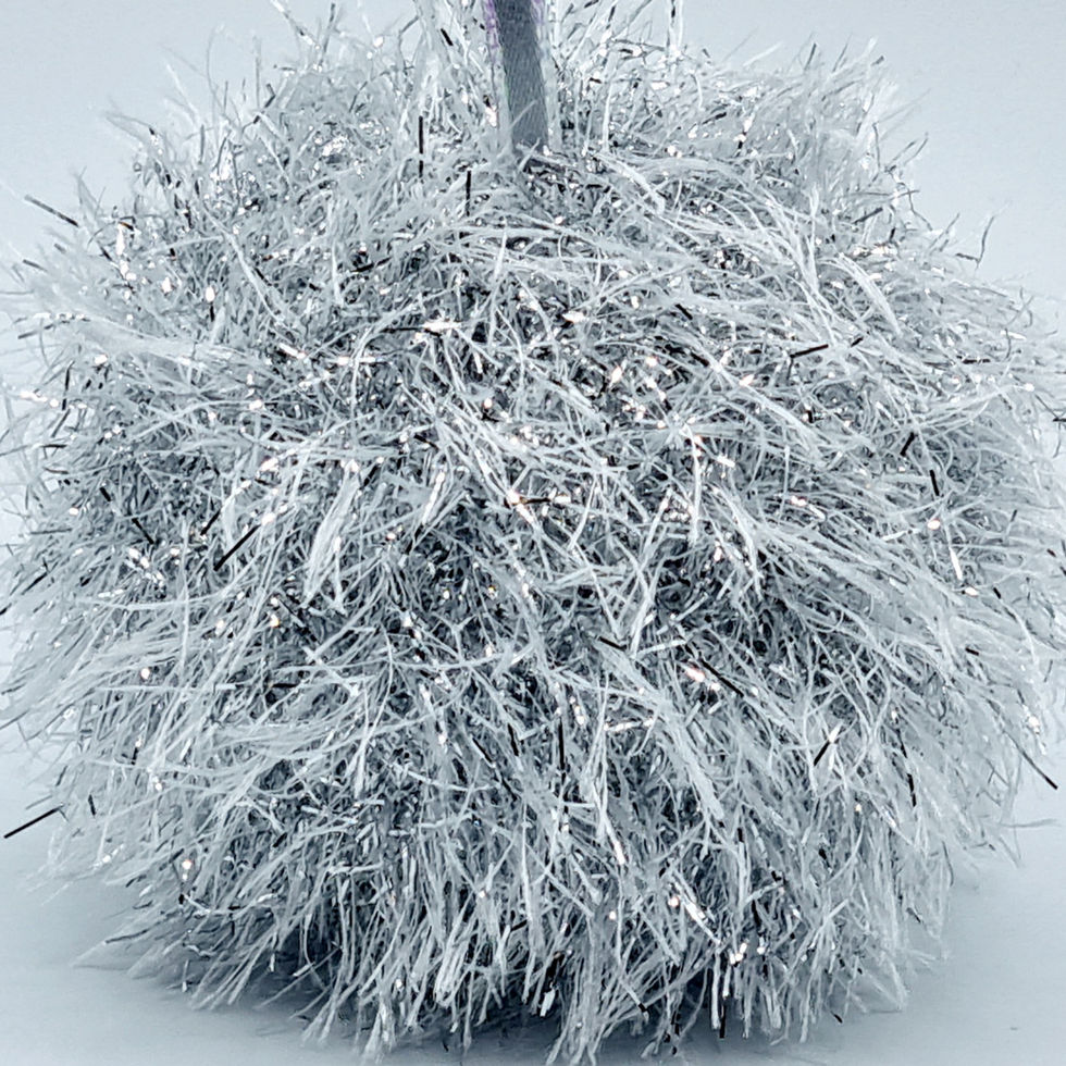 Silver Tinsel Wool Bauble