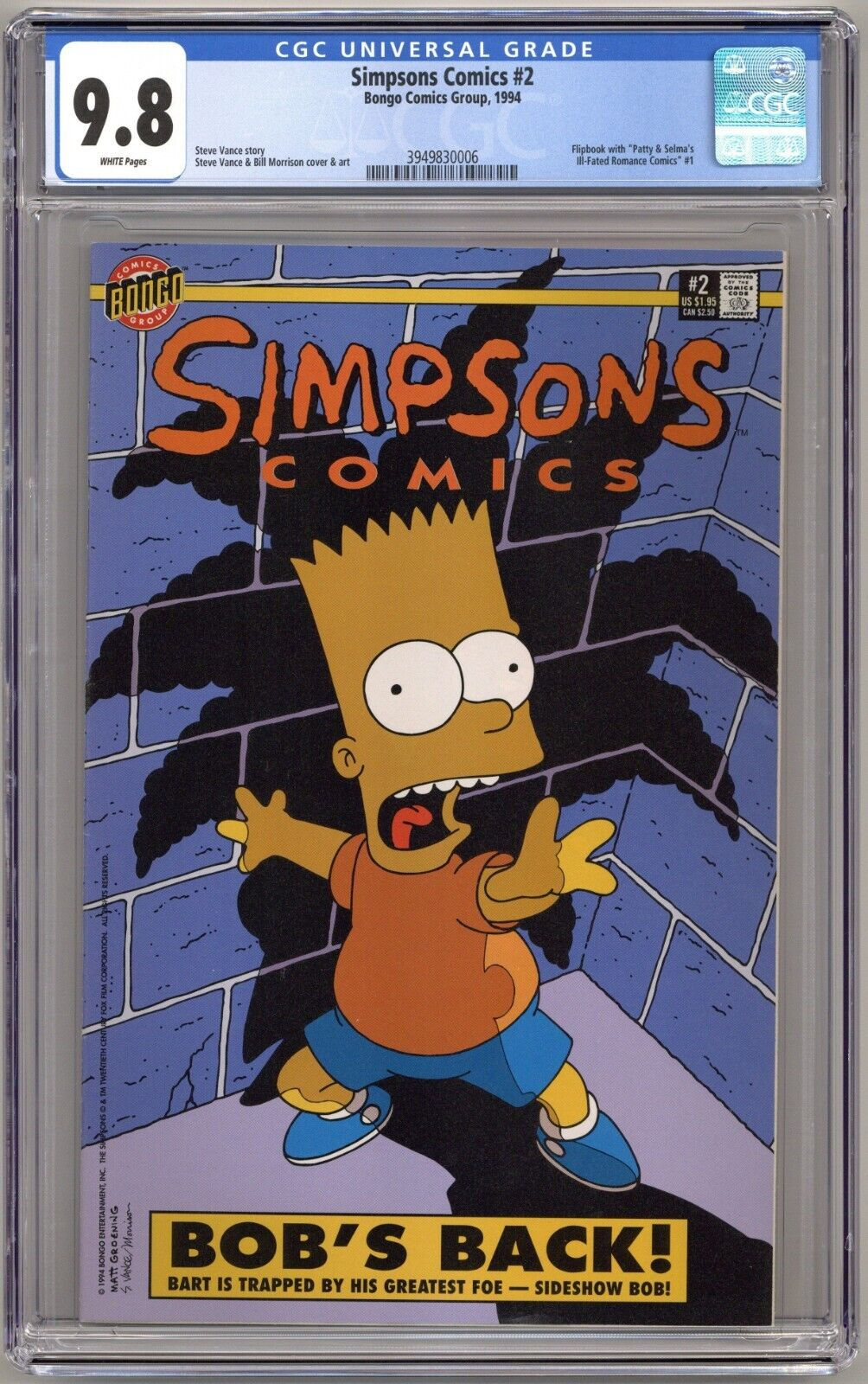 Simpsons Comics #2 (1994) CGC 9.8 NM/M - Patty & Selma's "Romance Comics" #1