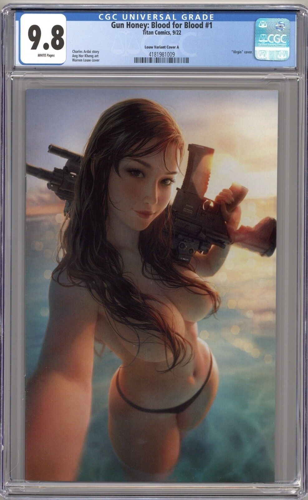 Gun Honey: Blood for Blood #1 (2022) CGC 9.8 NM/M - Louw VIRGIN Variant Cover A