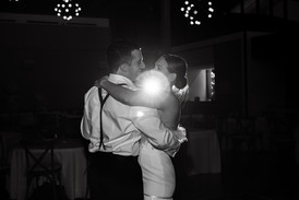 bride and groom dancing