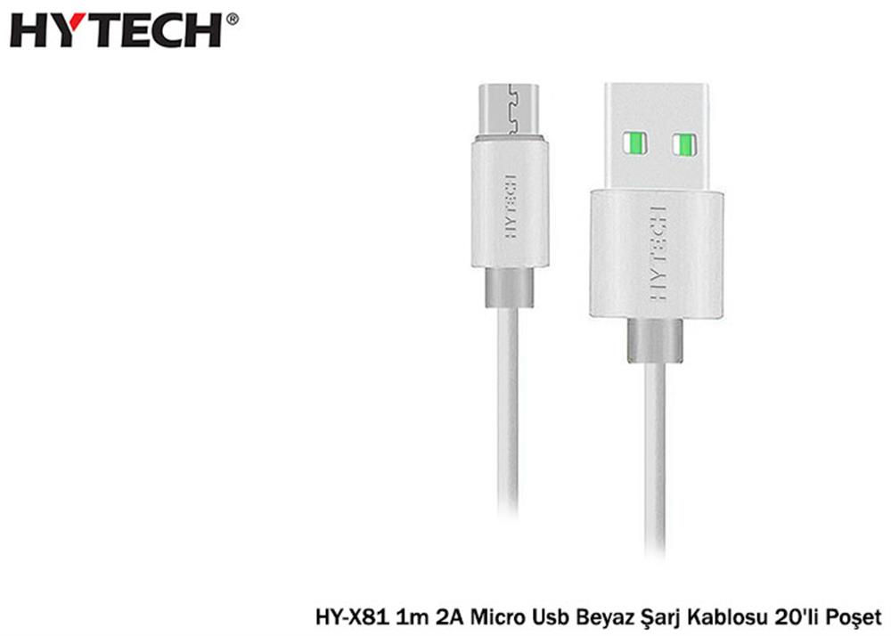 Hytech HY-X81 1m 2A Micro Usb Beyaz Şarj Kablosu 153.13.0063