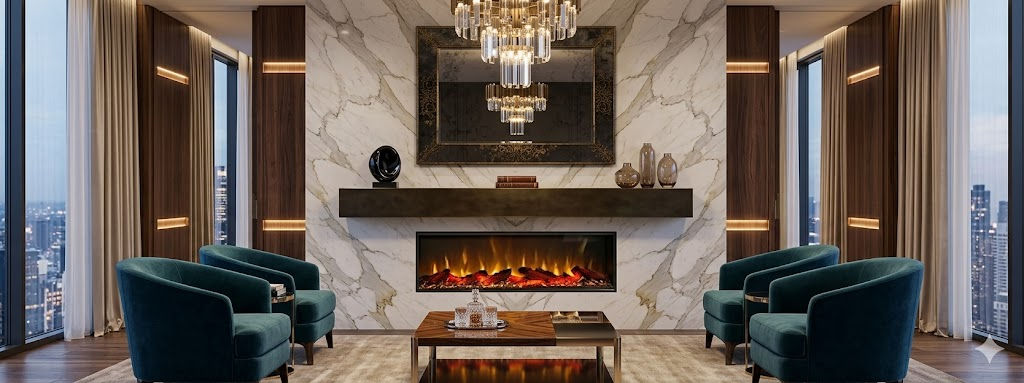 Dekor 66 170×35×15 cm elektrikli dekoratif yapay şömine – Modern, zarif ve taşınabilir tasarım