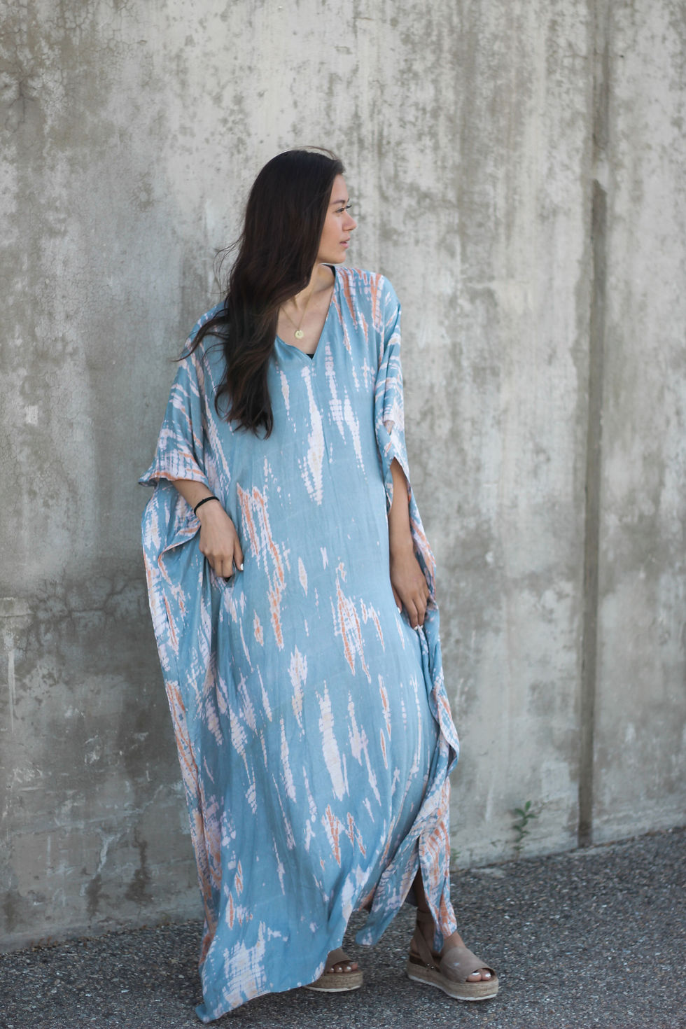 Thumbnail: Blue Kaftan Dress, Winter Dress, Plus Size Clothing, Women Caftan