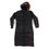 Thumbnail: Black/Red Trad Print Long Puff Coat close view