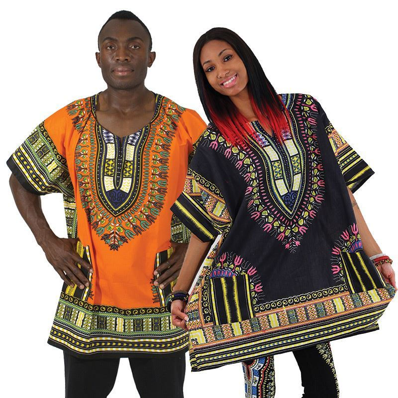 King-Sized Traditional Dashiki man and woman.
