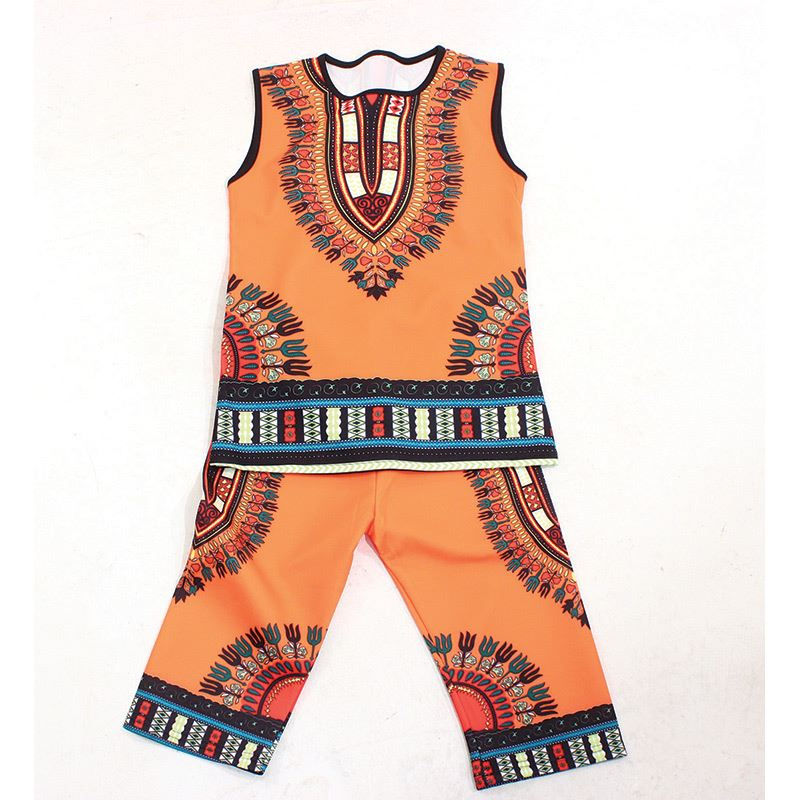 Thumbnail: Traditional Print Sleeveless Capri Set gold