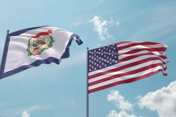 US and West Virginia flags