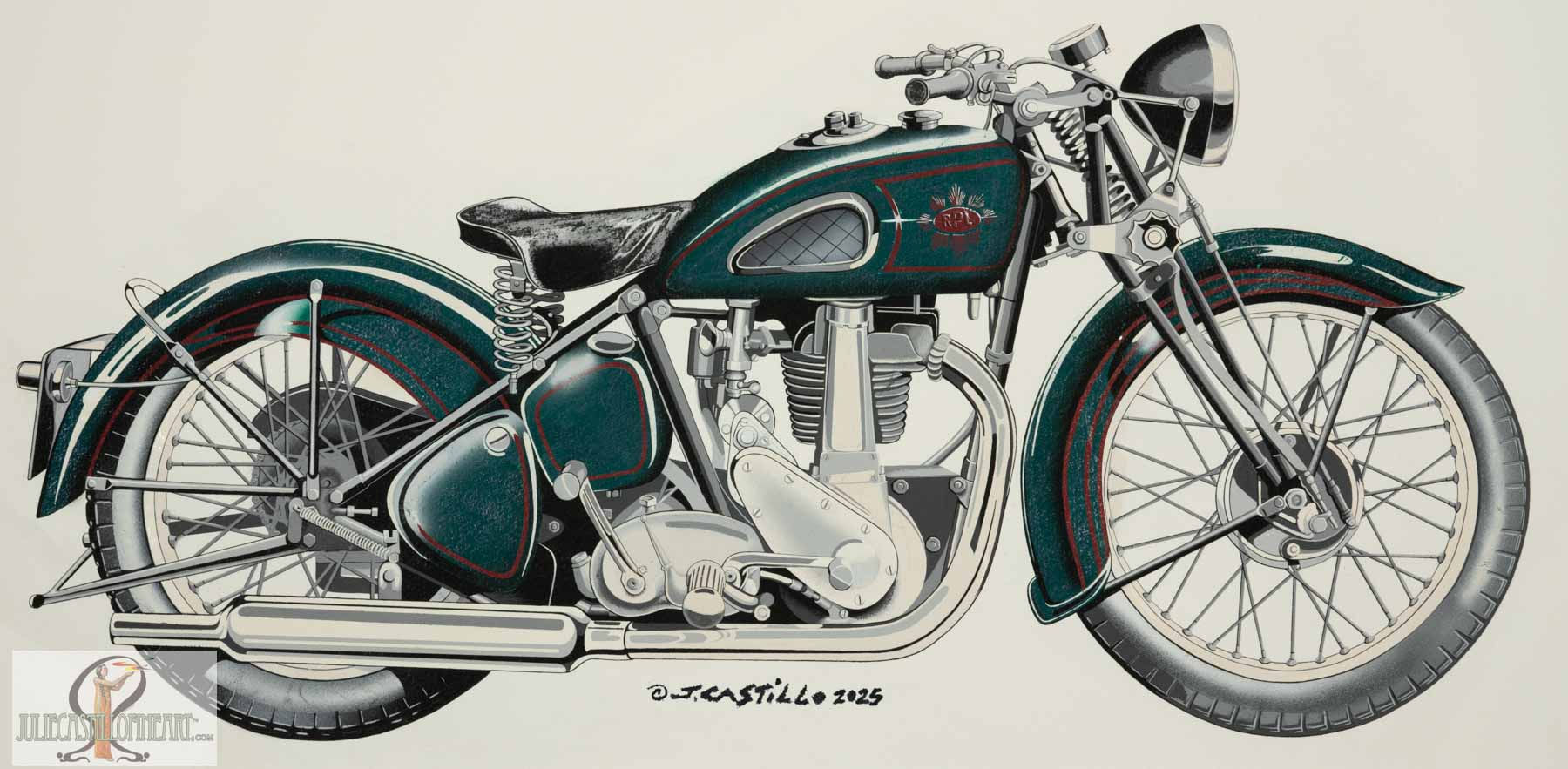RL Indian Motorcycle 1991|Custom Giclée Print(s) ©Julie Castillo 2026.