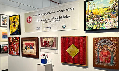 Entry images to the 133rd Annual Exhibition of the National Association of Women Artists. My painting is showcased 3rd from the left.
