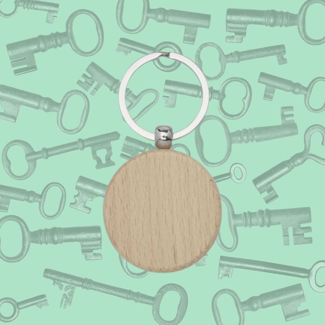 Schlüsselanhänger rund.