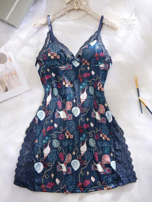 Thumbnail: Women’s Sexy Lace Trim Night Dress